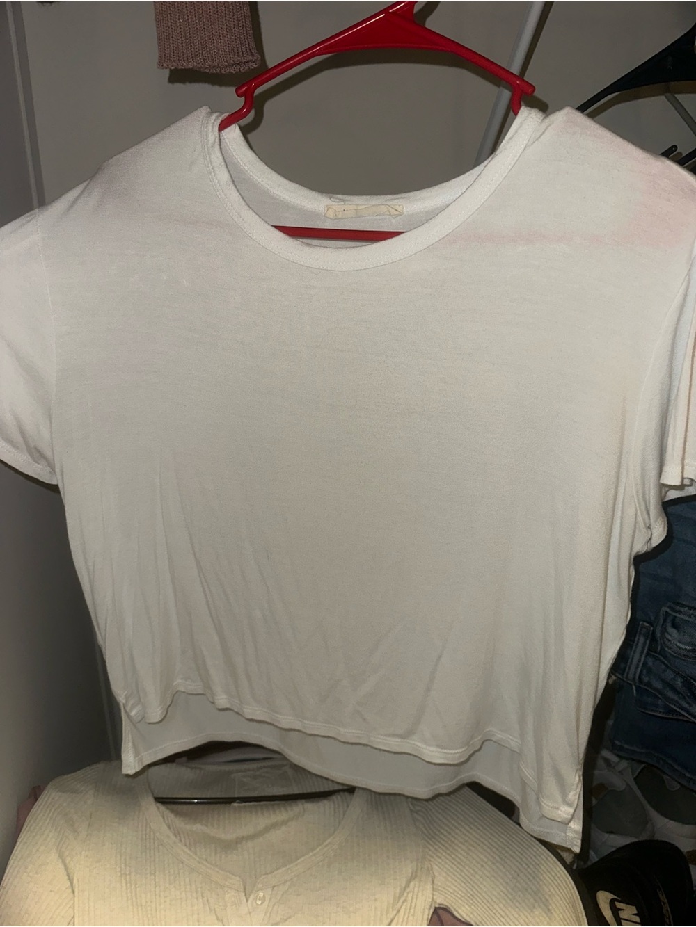 Olivia Rae Cream Short Sleeve Crop Tee